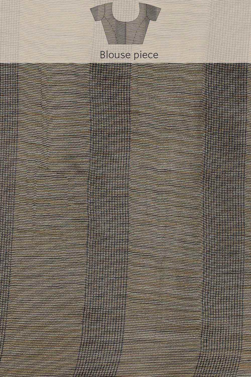 Buy Gina Navy Blue Woven Art Silk One Minute Saree Online - Side