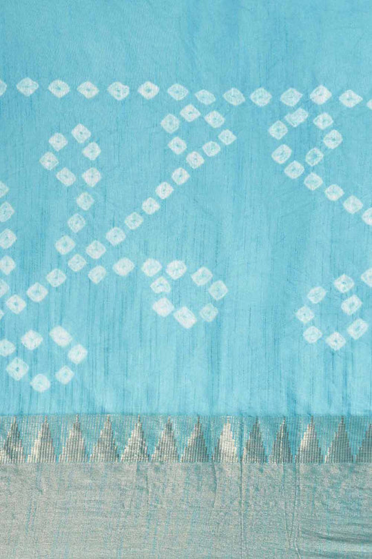 Buy Brielle Blue Silk Blend Bandhani One Minute Saree Online