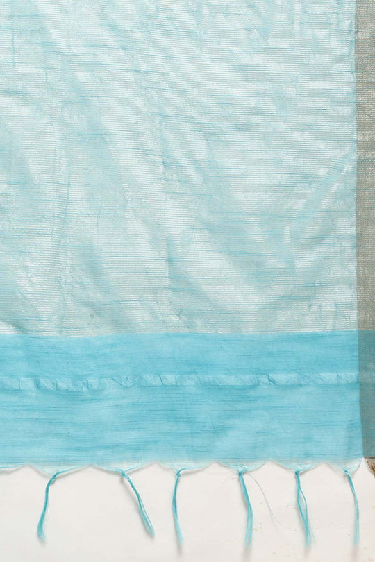 Buy Brielle Blue Silk Blend Bandhani One Minute Saree Online - Back