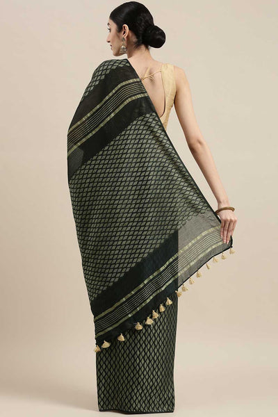 Shop Rekha Green Zari Woven Silk Blend One Minute Saree at best offer at our  Store - One Minute Saree