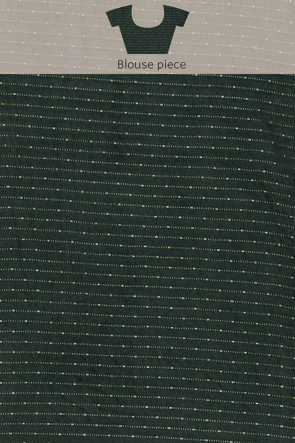 Buy Rekha Green Zari Woven Silk Blend One Minute Saree Online - Side