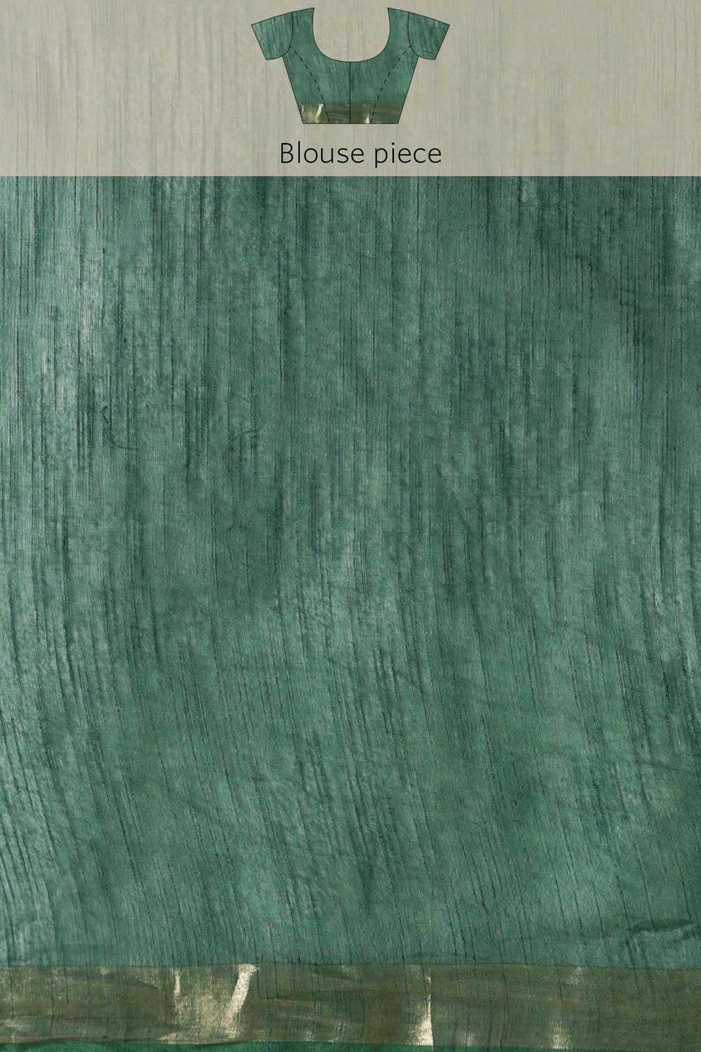 Buy Jesse Green Zari Woven Blended Silk One Minute Saree Online - Side