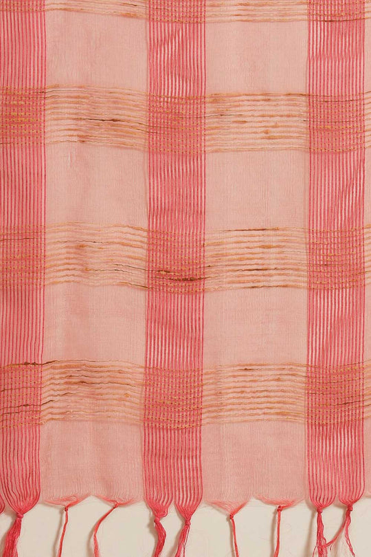 Buy Anya Peach Woven Art Silk One Minute Saree Online - Back