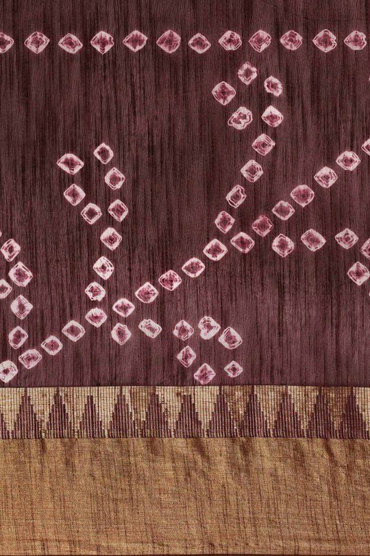 Buy Niti Dark Brown Zari Woven Blended Silk One Minute Saree Online