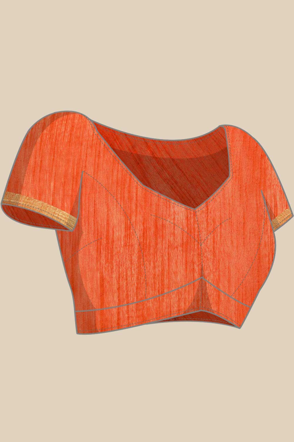 Buy Aisha Orange Zari Woven Blended Silk One Minute Saree Online - Front