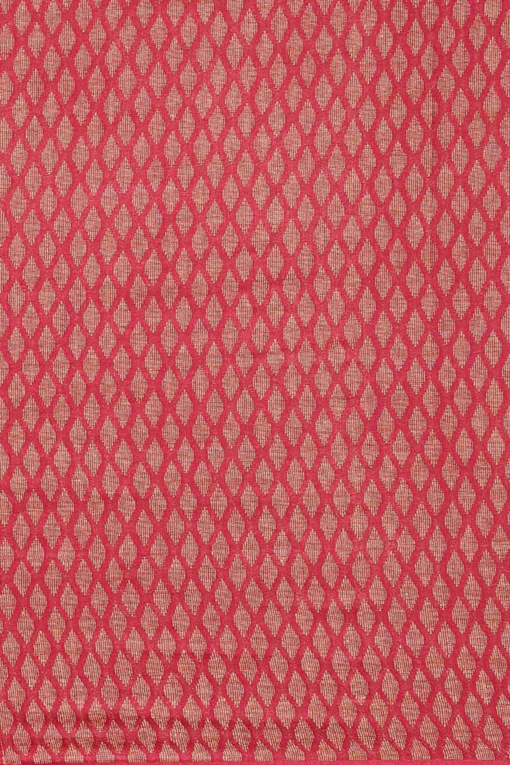 Buy Jeera Pink Silk Blend Woven One Minute Saree Online