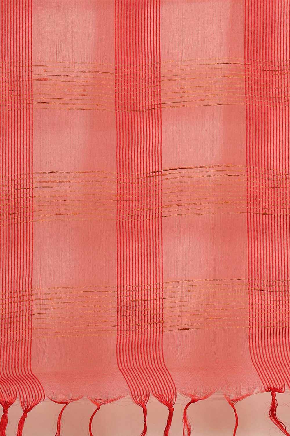 Buy Hillary Red Woven Art Silk One Minute Saree Online - Back