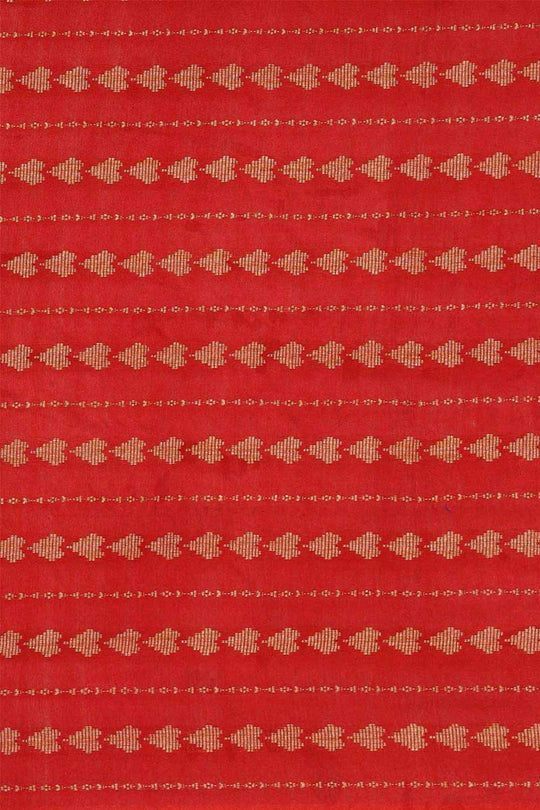Buy Mindy Red Zari Woven Silk Blend One Minute Saree Online