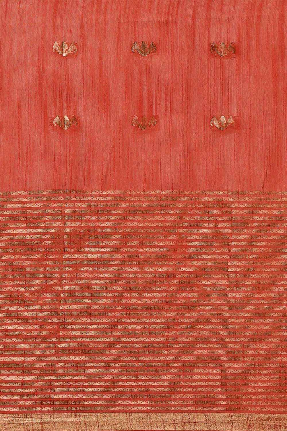 Buy Mansi Red Zari Woven Blended Silk One Minute Saree Online