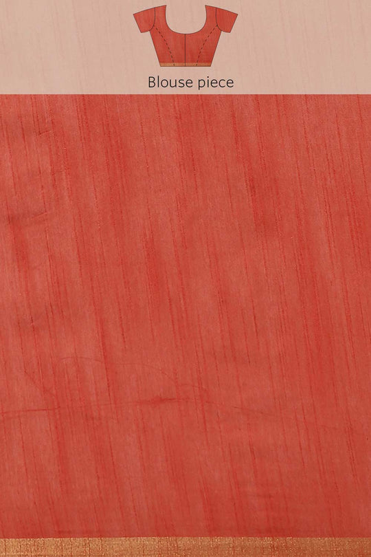 Buy Mansi Red Zari Woven Blended Silk One Minute Saree Online - Side