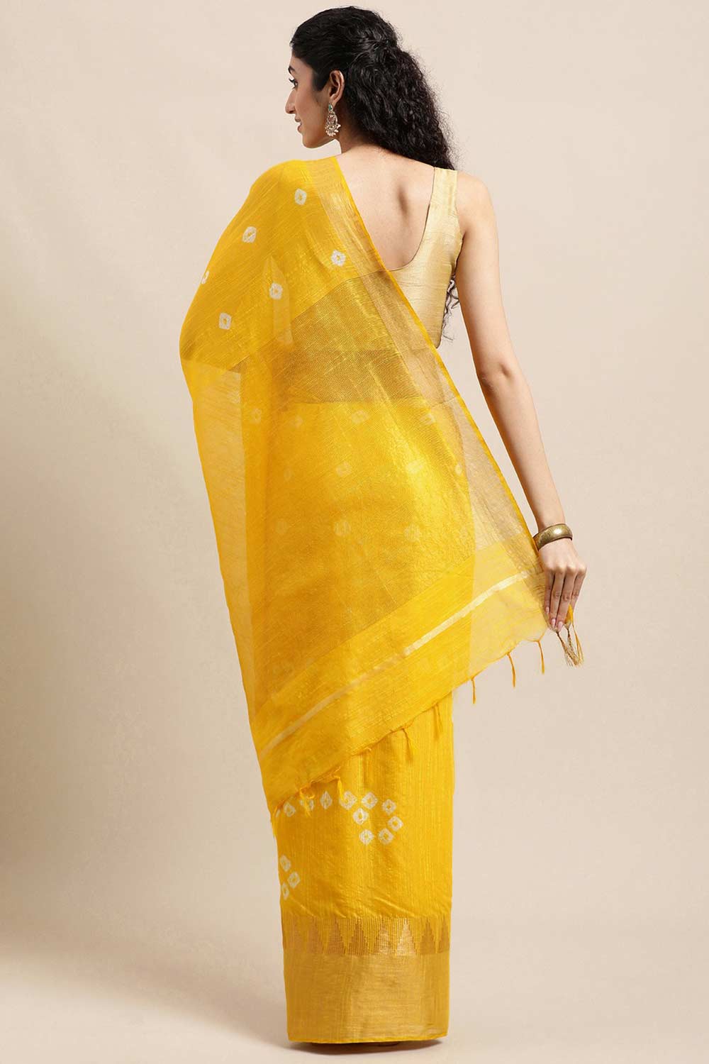 Shop Madhuri Yellow Zari Woven Blended Silk One Minute Saree at best offer at our  Store - One Minute Saree