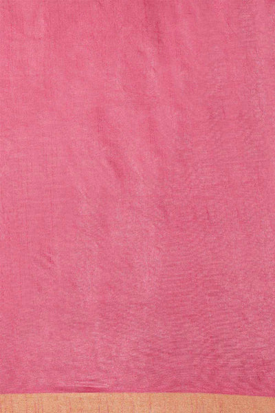 Buy Pink Solid Linen Blend One Minute Saree Online - Front