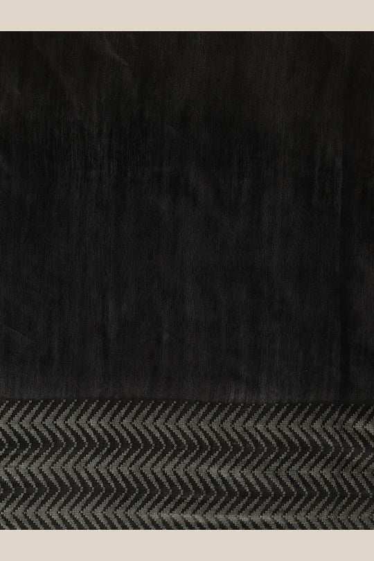 Buy Gina Black Woven Cotton Silk One Minute Saree Online