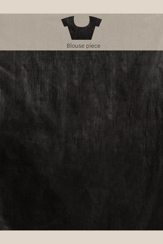 Buy Gina Black Woven Cotton Silk One Minute Saree Online - Side