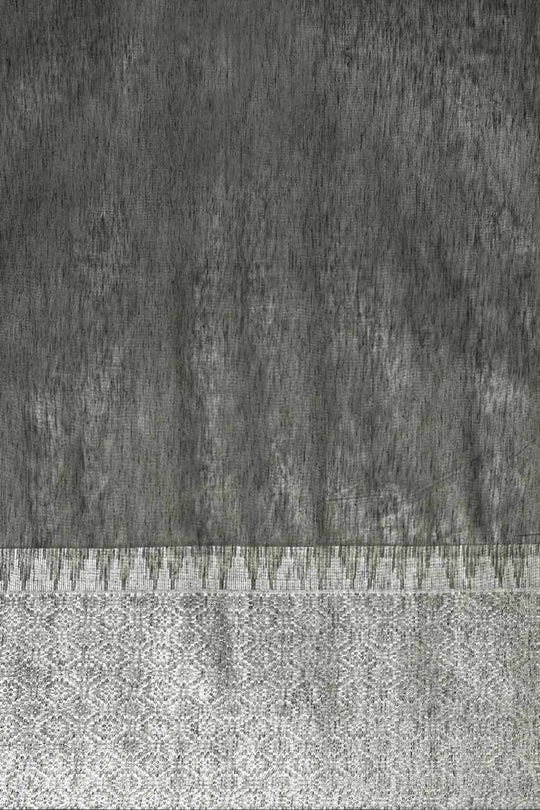 Buy Maya Grey Zari Woven Silk Blend One Minute Saree Online