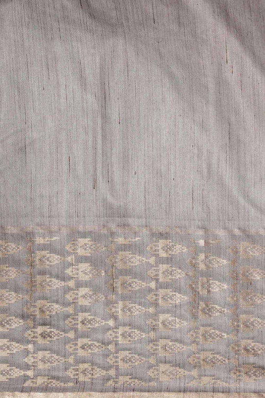 Buy Susie Grey Silk Blend Solid/Woven One Minute Saree Online