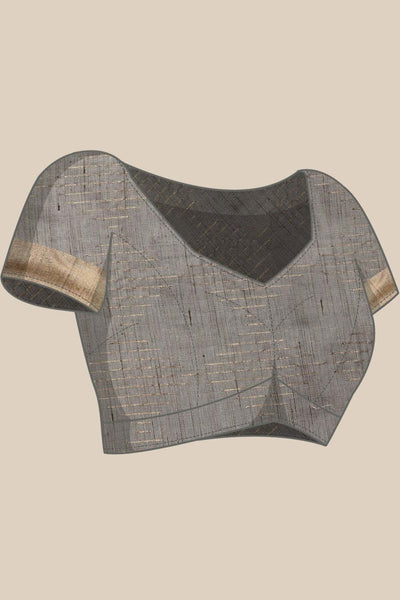 Lori Grey Silk Blend Stripe One Minute Saree