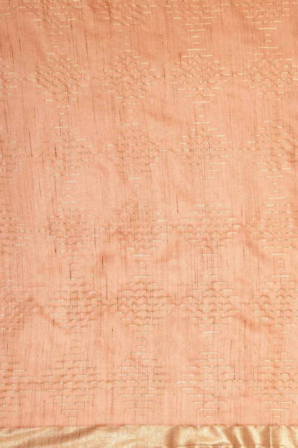 Buy Pulki Orange Silk Blend Stripe One Minute Saree Online