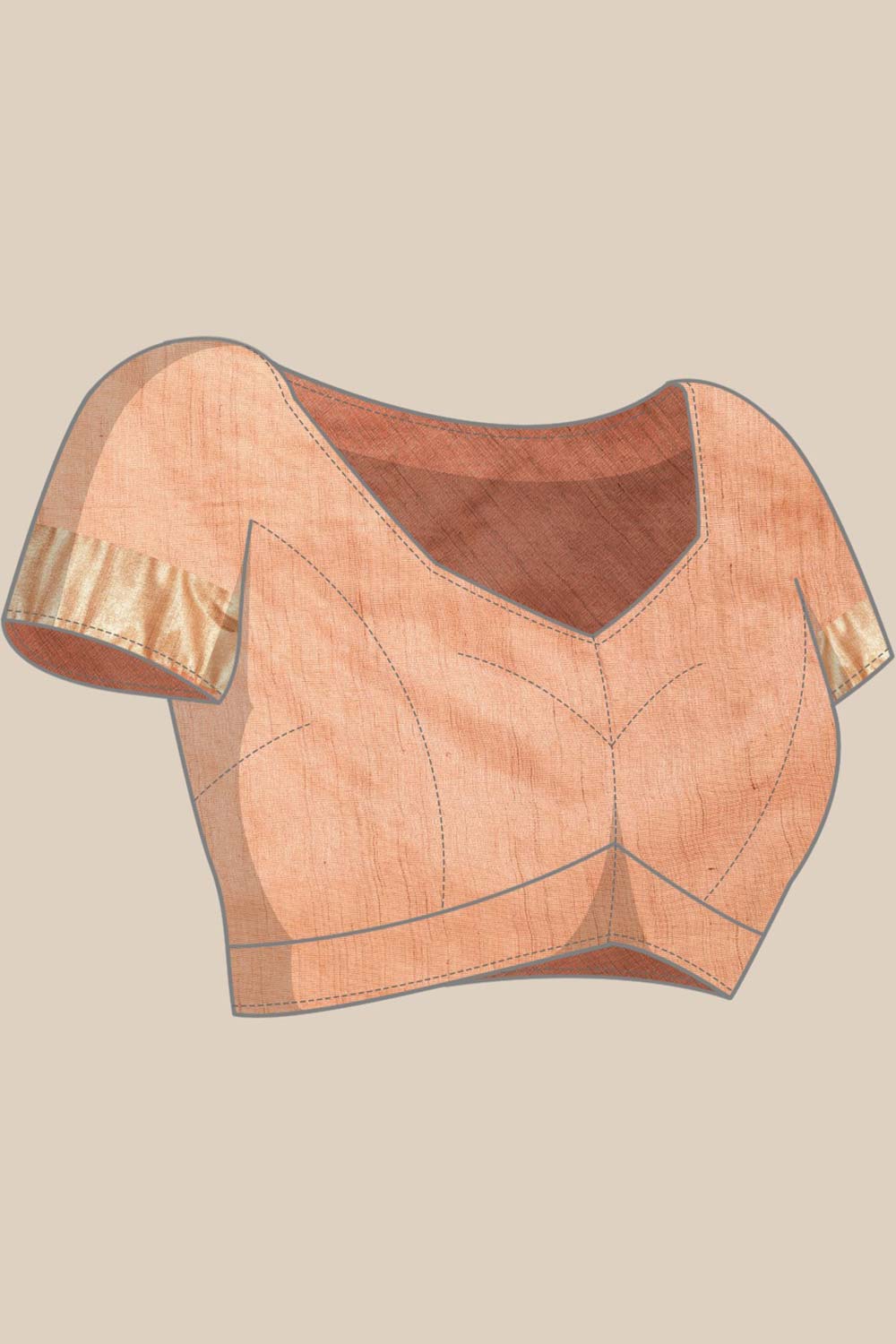 Buy Pulki Orange Silk Blend Stripe One Minute Saree Online - Front