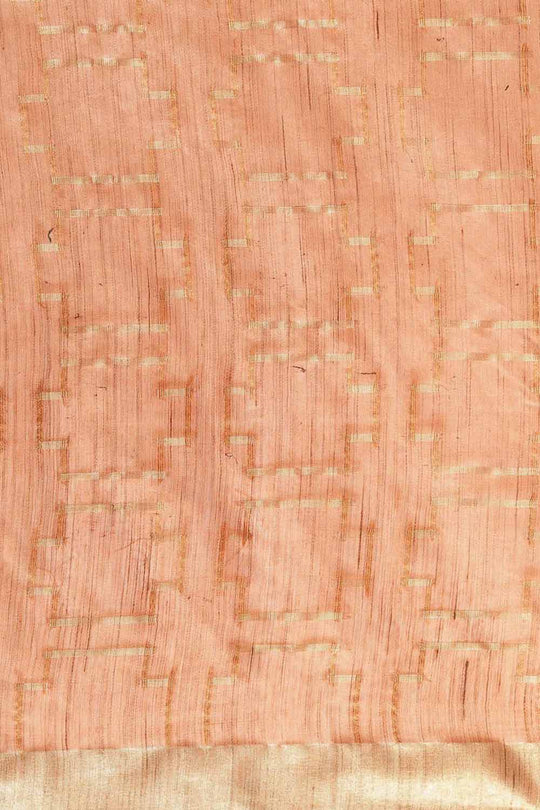 Buy Anise Orange Silk Blend Geometric One Minute Saree Online