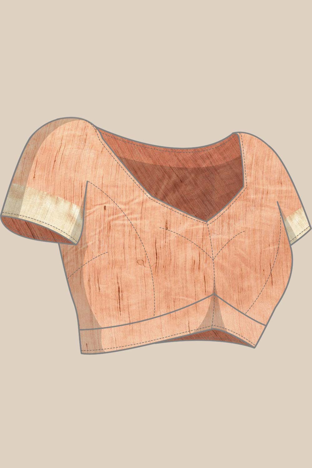 Buy Anise Orange Silk Blend Geometric One Minute Saree Online - Front