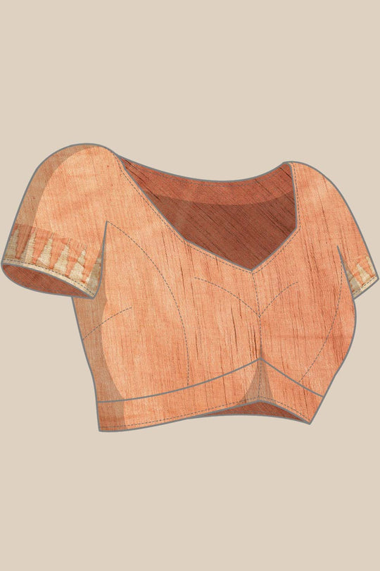 Buy Ana Orange Silk Blend Woven One Minute Saree Online - Front