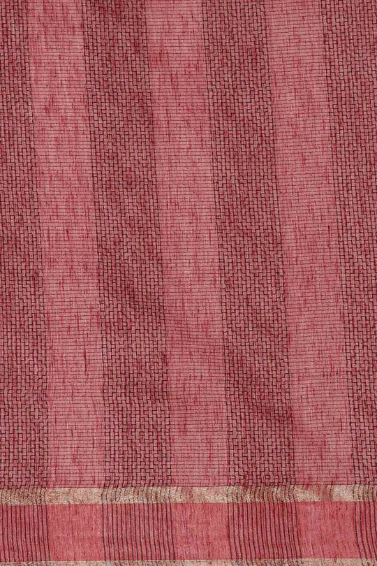 Buy Lopa Burgundy Zari Woven Silk Blend One Minute Saree Online