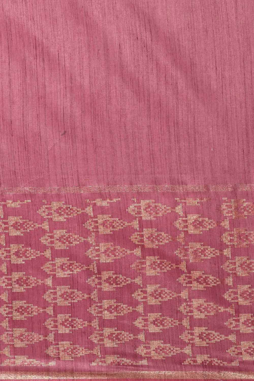 Buy Lana Pink Silk Blend Stripe One Minute Saree Online