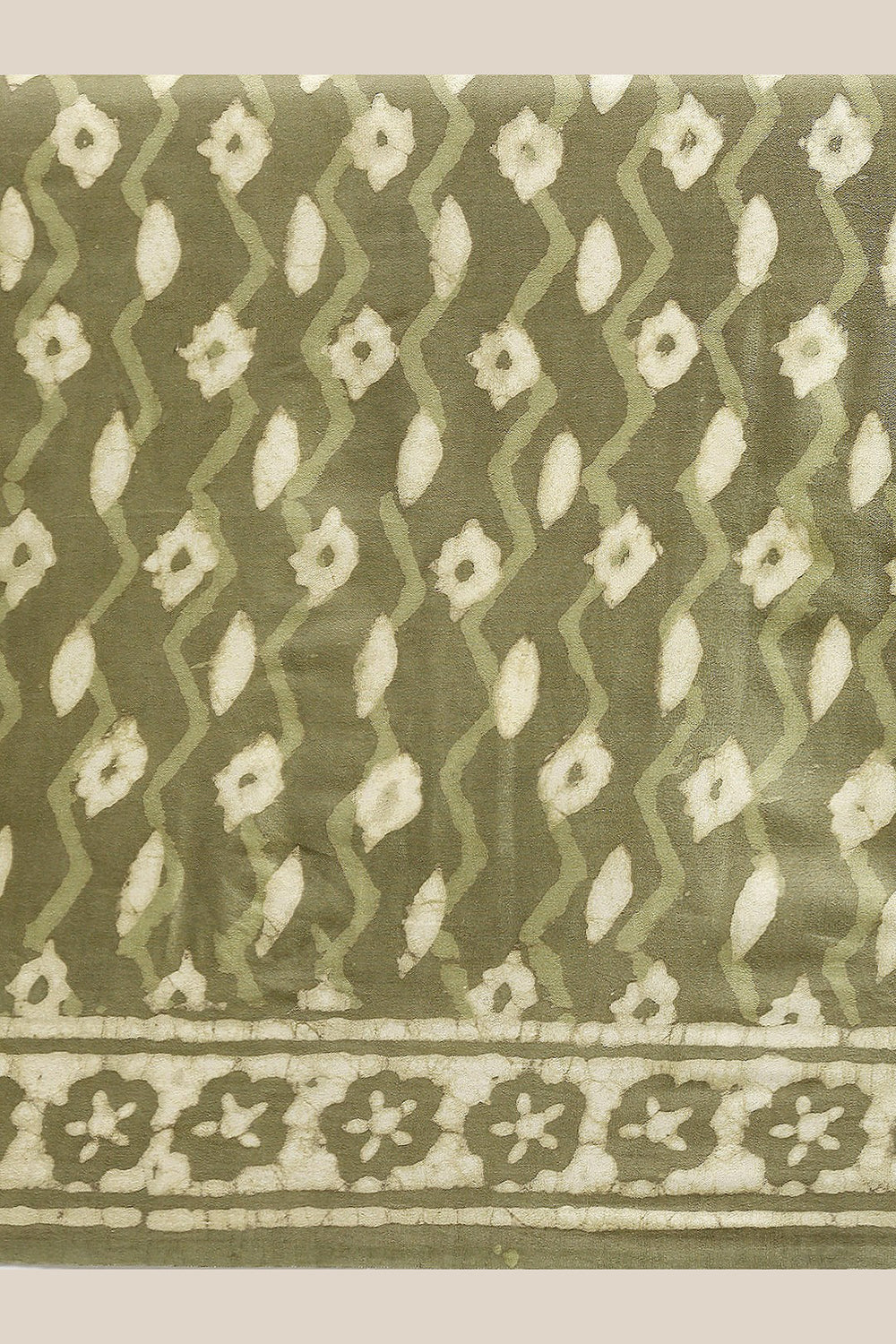 Buy Lata Green Batik Print Art Silk One Minute Saree Online