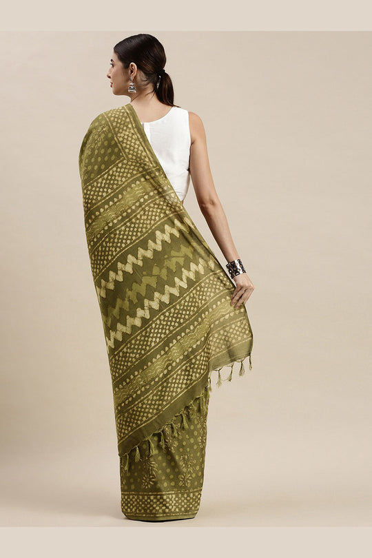 Shop Diana Green Batik Print, Polka Dot Art Silk One Minute Saree at best offer at our  Store - One Minute Saree