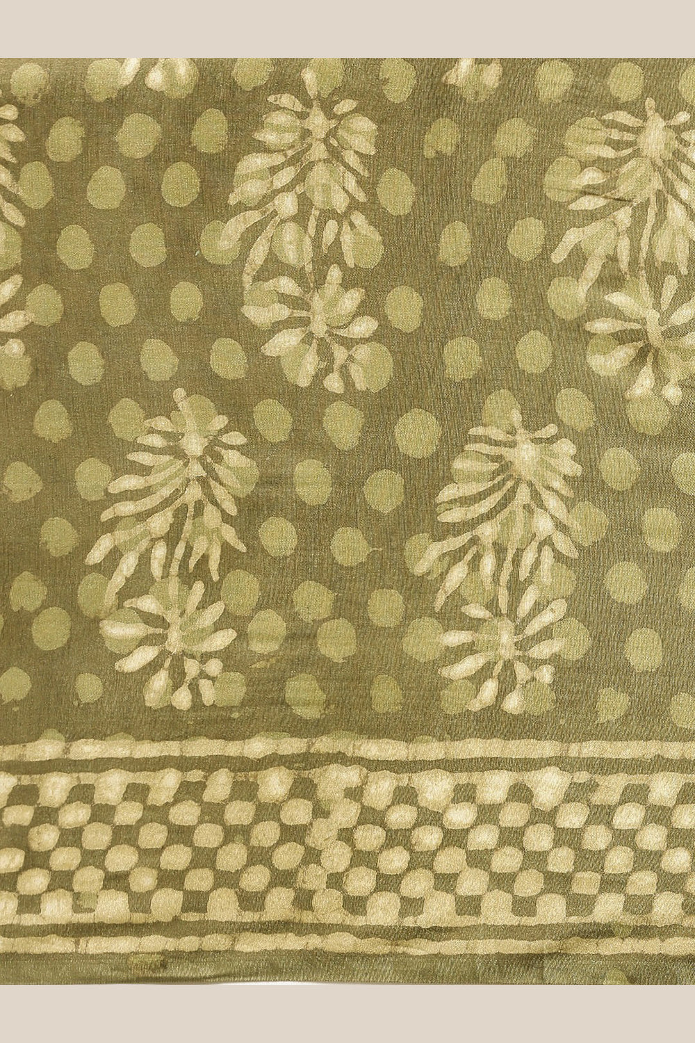 Buy Diana Green Batik Print, Polka Dot Art Silk One Minute Saree Online