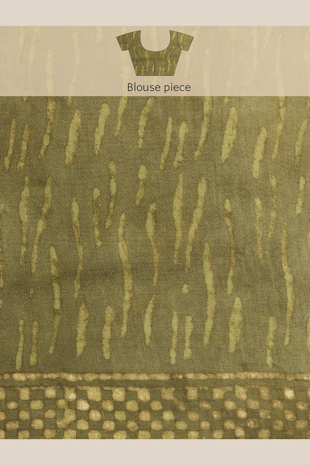 Buy Diana Green Batik Print, Polka Dot Art Silk One Minute Saree Online - Side