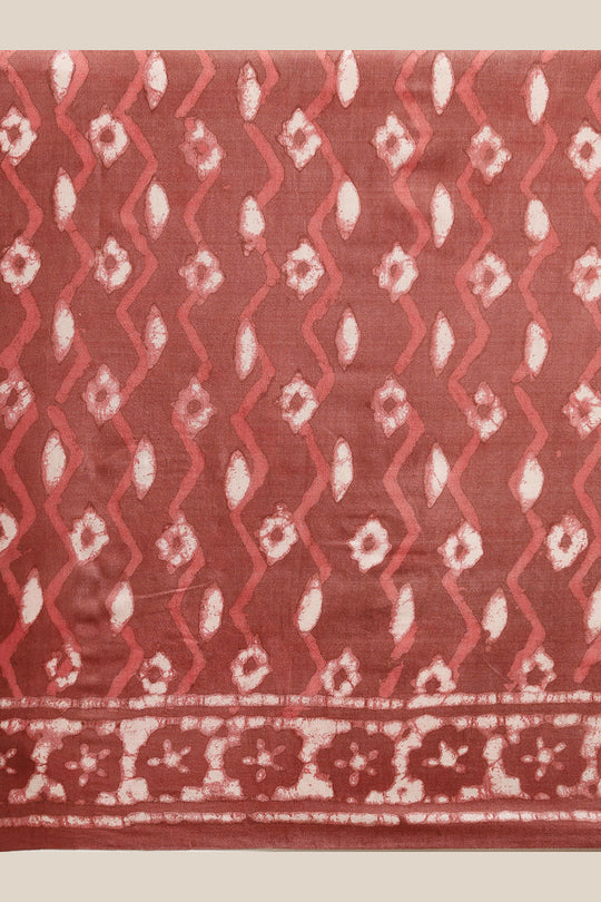 Buy Chloe Brown Batik Print Art Silk One Minute Saree Online