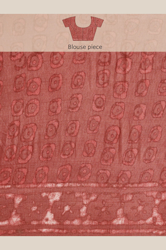 Buy Chloe Brown Batik Print Art Silk One Minute Saree Online - Side