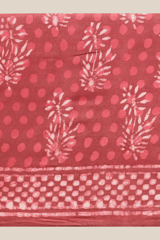 Buy Silia Pink Batik Print, Polka Dot Art Silk One Minute Saree Online
