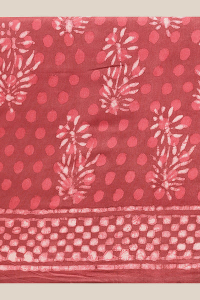 Buy Silia Pink Batik Print, Polka Dot Art Silk One Minute Saree Online
