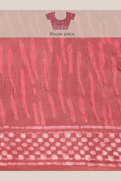 Buy Silia Pink Batik Print, Polka Dot Art Silk One Minute Saree Online - Side