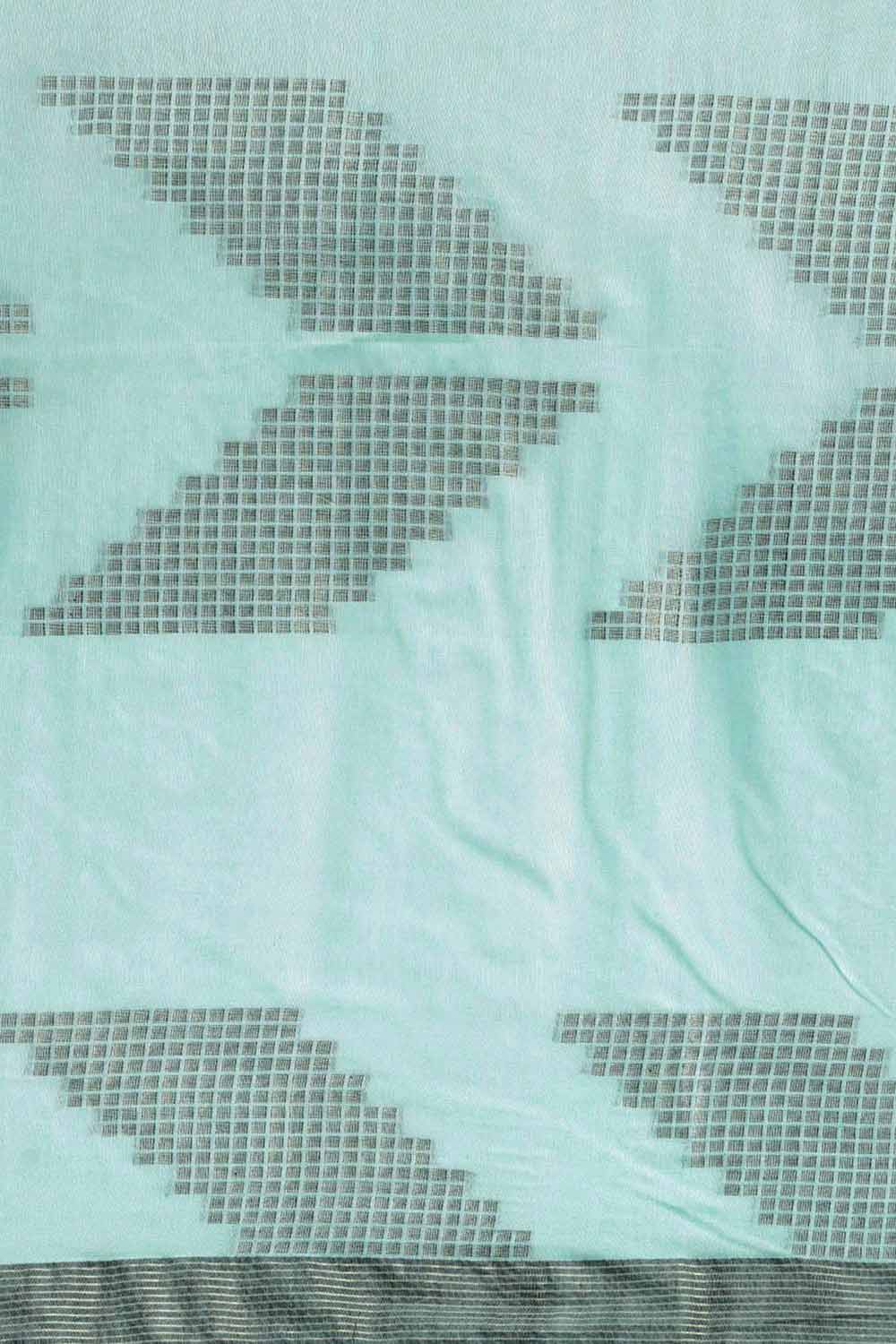 Buy Betsy Blue Silk Blend Woven One Minute Saree Online