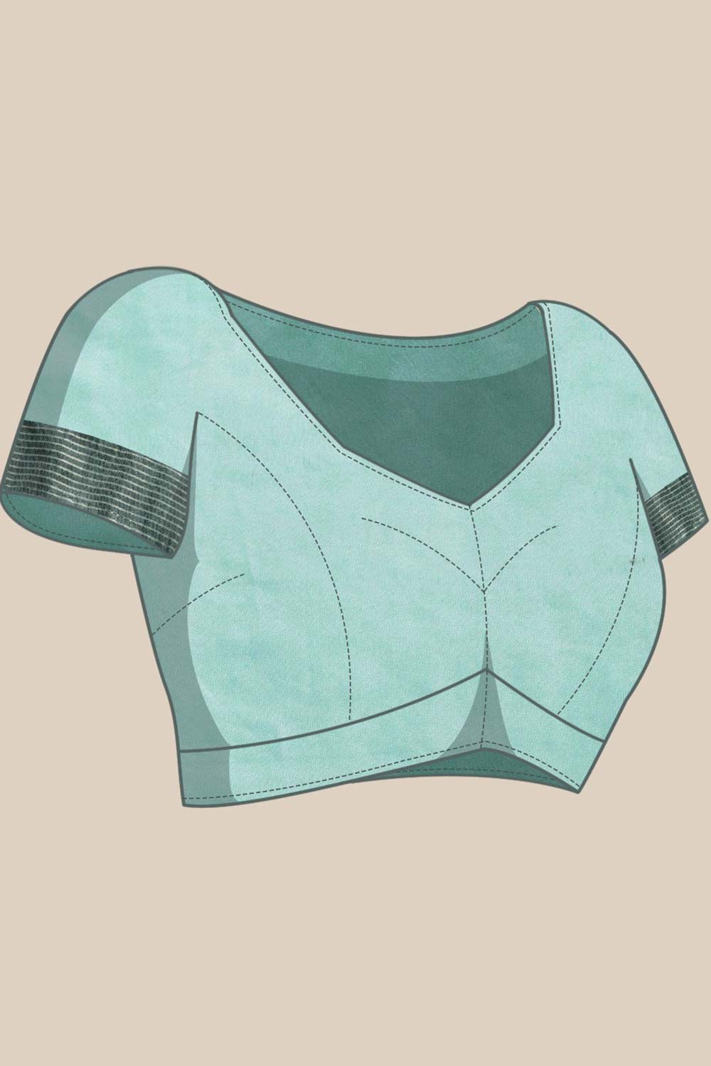 Buy Betsy Blue Silk Blend Woven One Minute Saree Online - Front