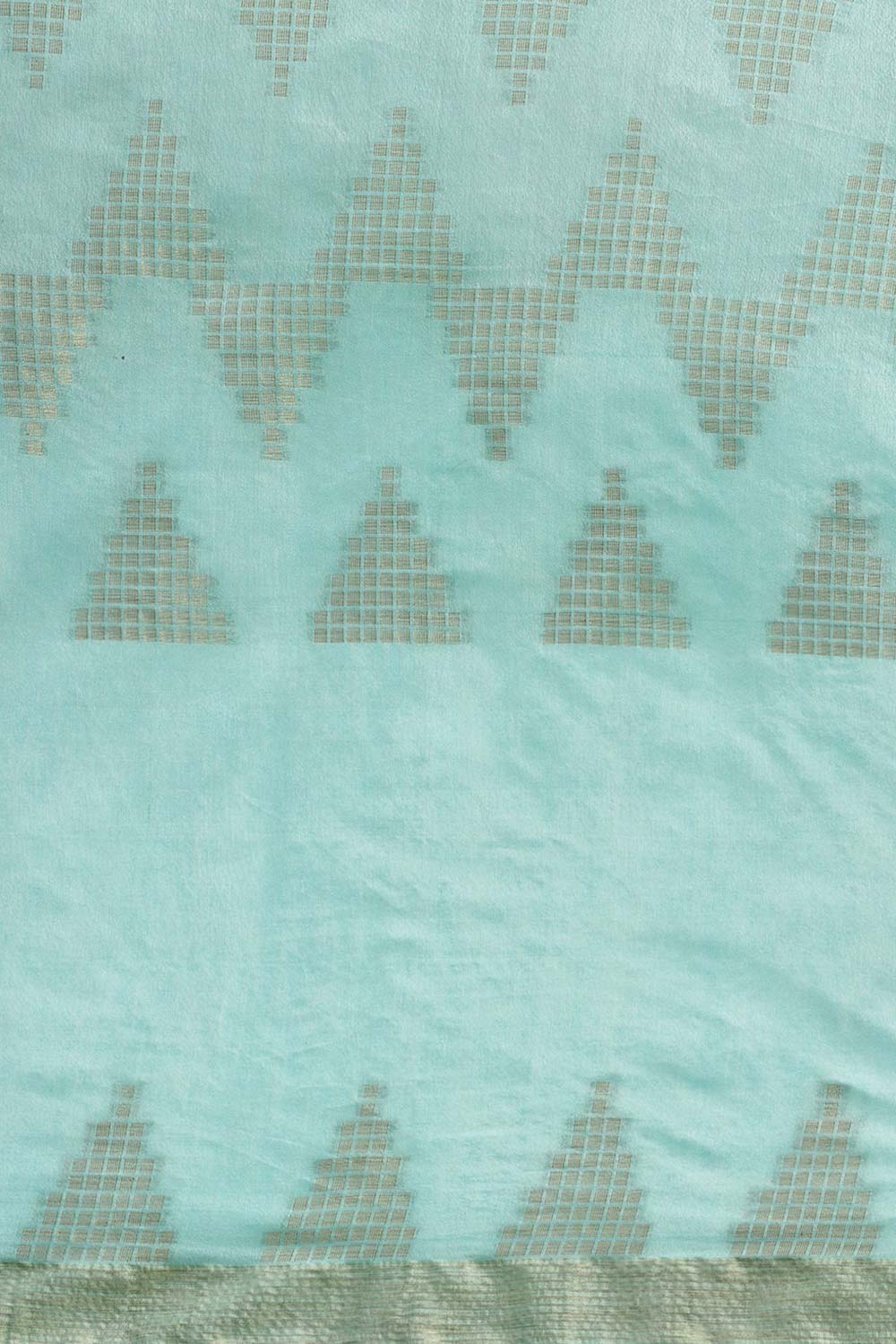 Buy Bina Blue Silk Blend Woven One Minute Saree Online