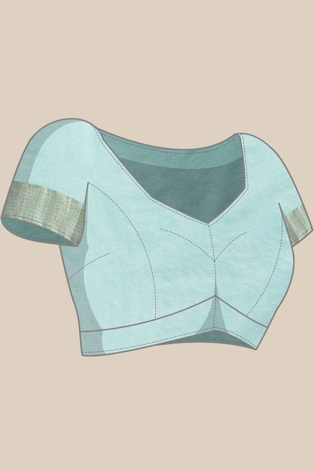 Buy Bina Blue Silk Blend Woven One Minute Saree Online - Front