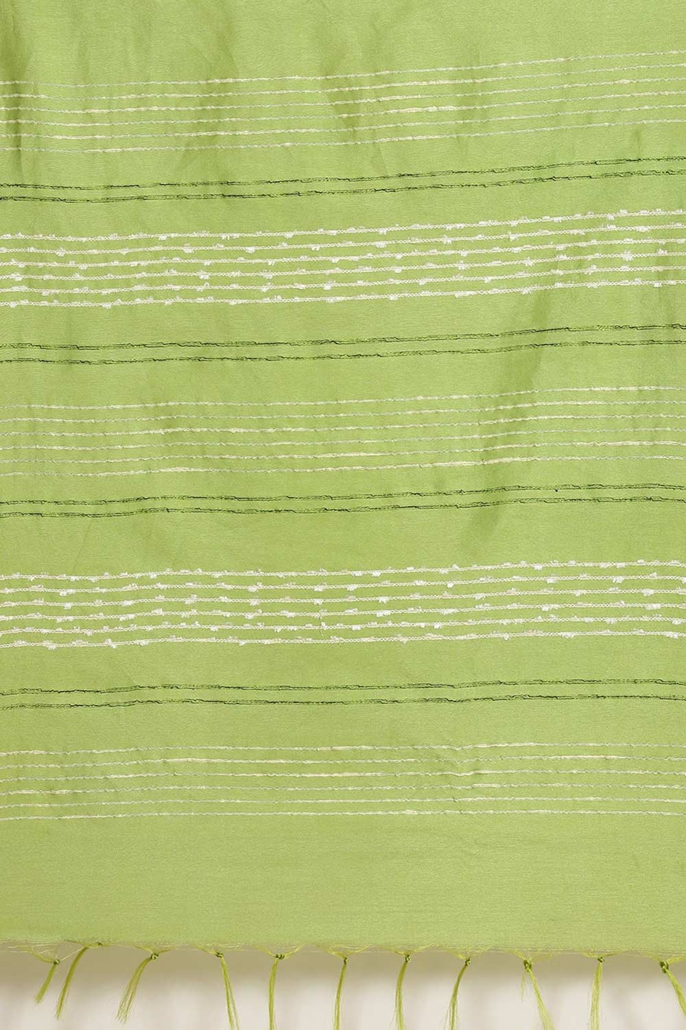 Buy Light Green Woven Blended Silk One Minute Saree Online - Side