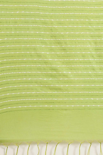 Buy Sarah Light Green Zari Woven Blended Silk One Minute Saree Online - Back