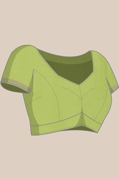 Buy Sarah Light Green Zari Woven Blended Silk One Minute Saree Online - Front