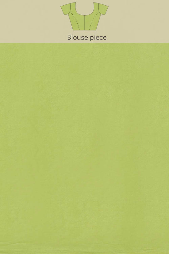 Buy Sarah Light Green Zari Woven Blended Silk One Minute Saree Online - Side