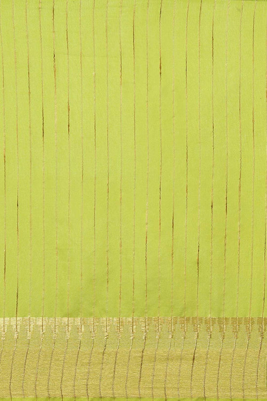 Buy Airana Light Green Zari Woven Blended Silk One Minute Saree Online
