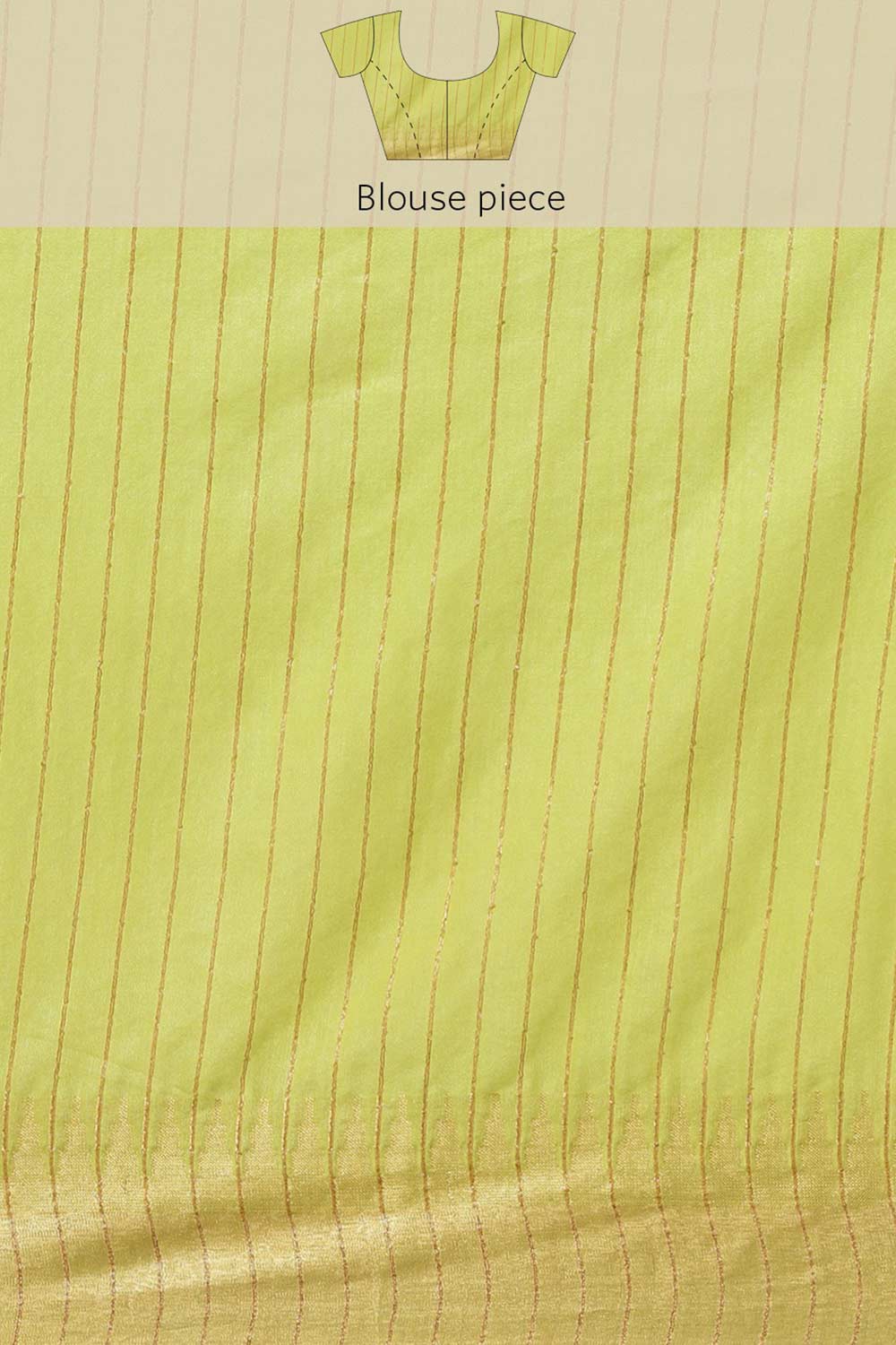 Buy Airana Light Green Zari Woven Blended Silk One Minute Saree Online - Side