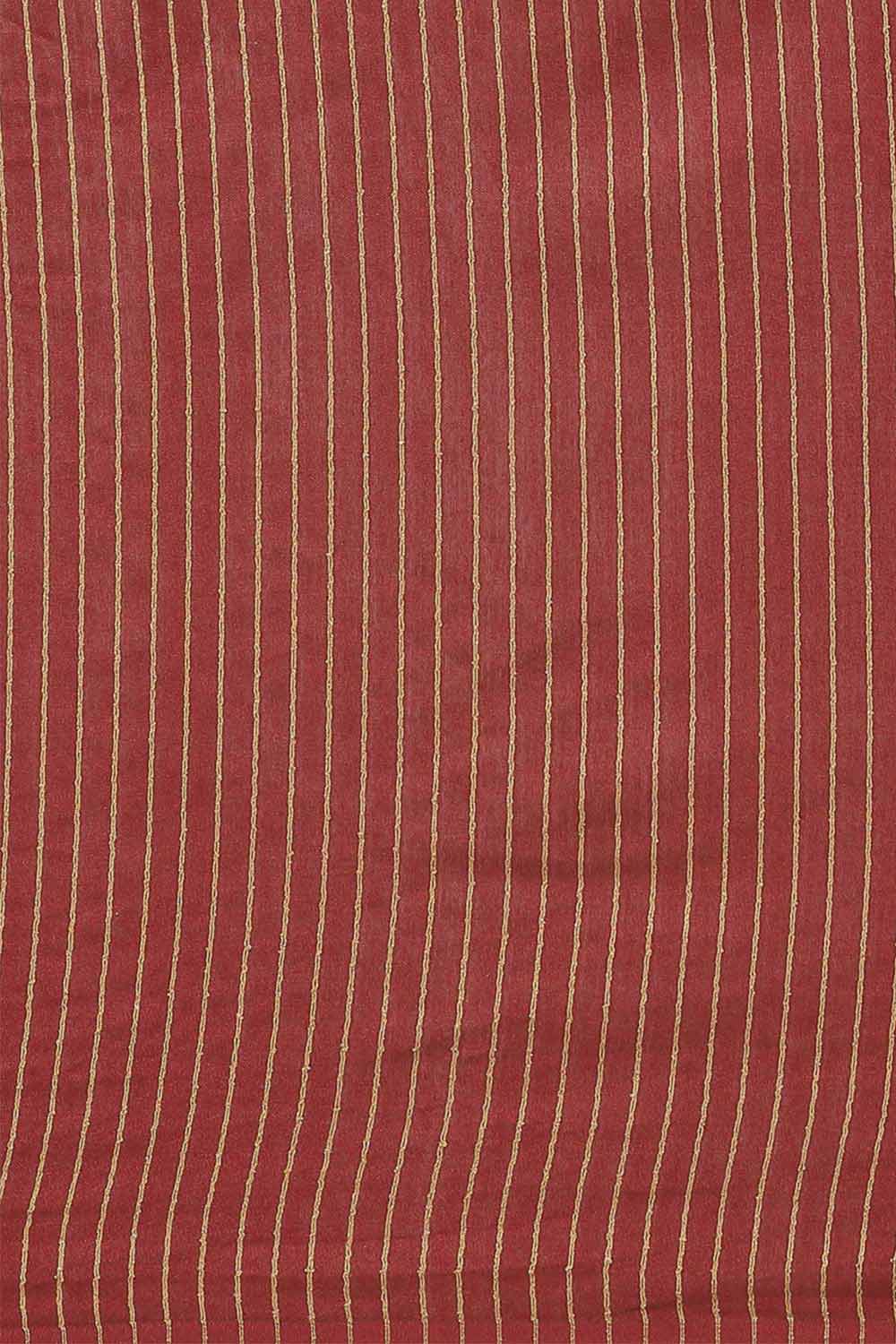 Buy Maroon Woven Blended Silk One Minute Saree Online - Front