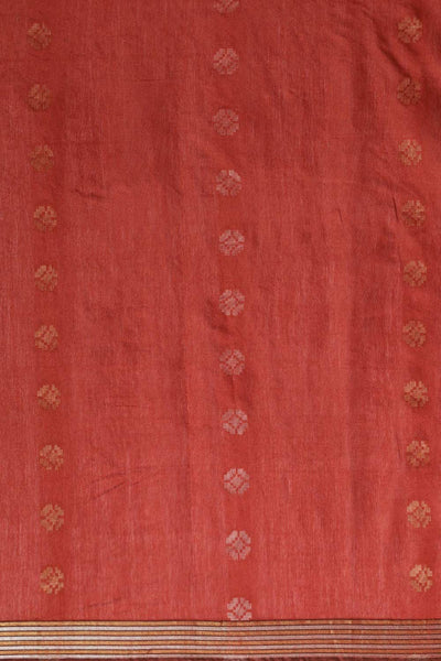 Buy Sheena Red Zari Woven Blended Silk One Minute Saree Online