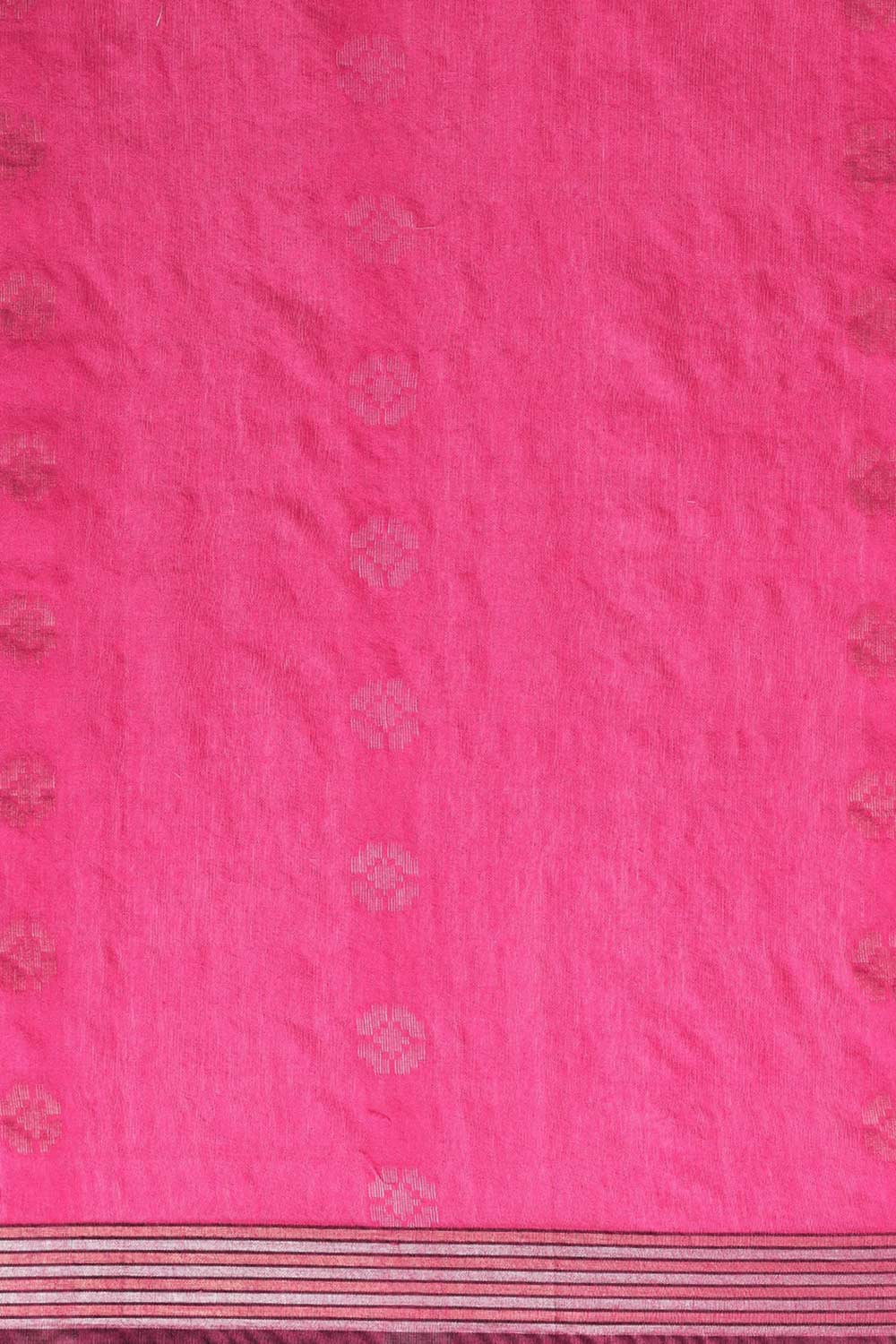 Buy Peppa Pink Zari Woven Blended Silk One Minute Saree Online
